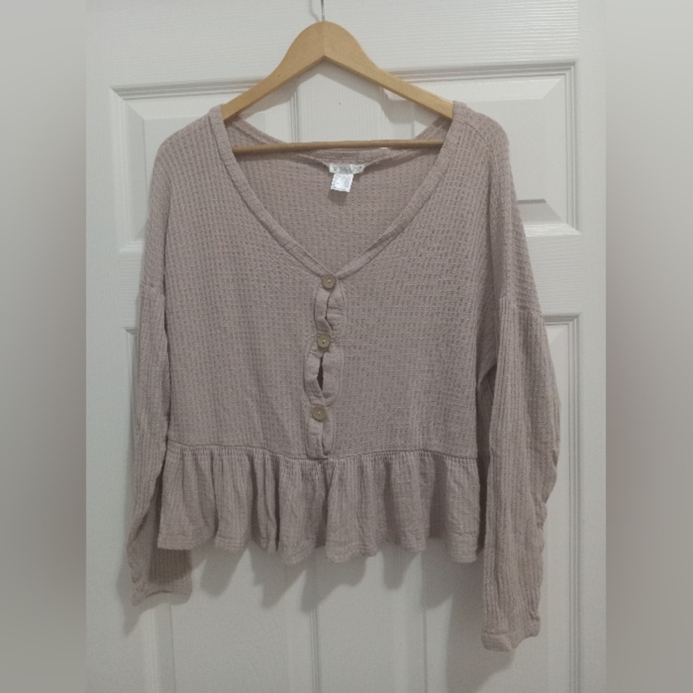 Venus Tan Waffle Knit Crop Top